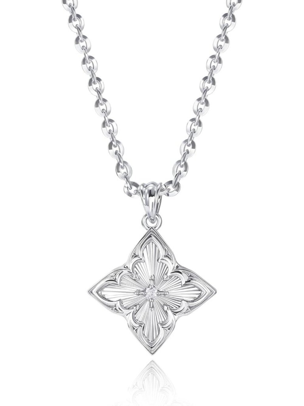 Women's White Gold Adjustable Chain Choker Charm Pendant Lucky Necklaces
